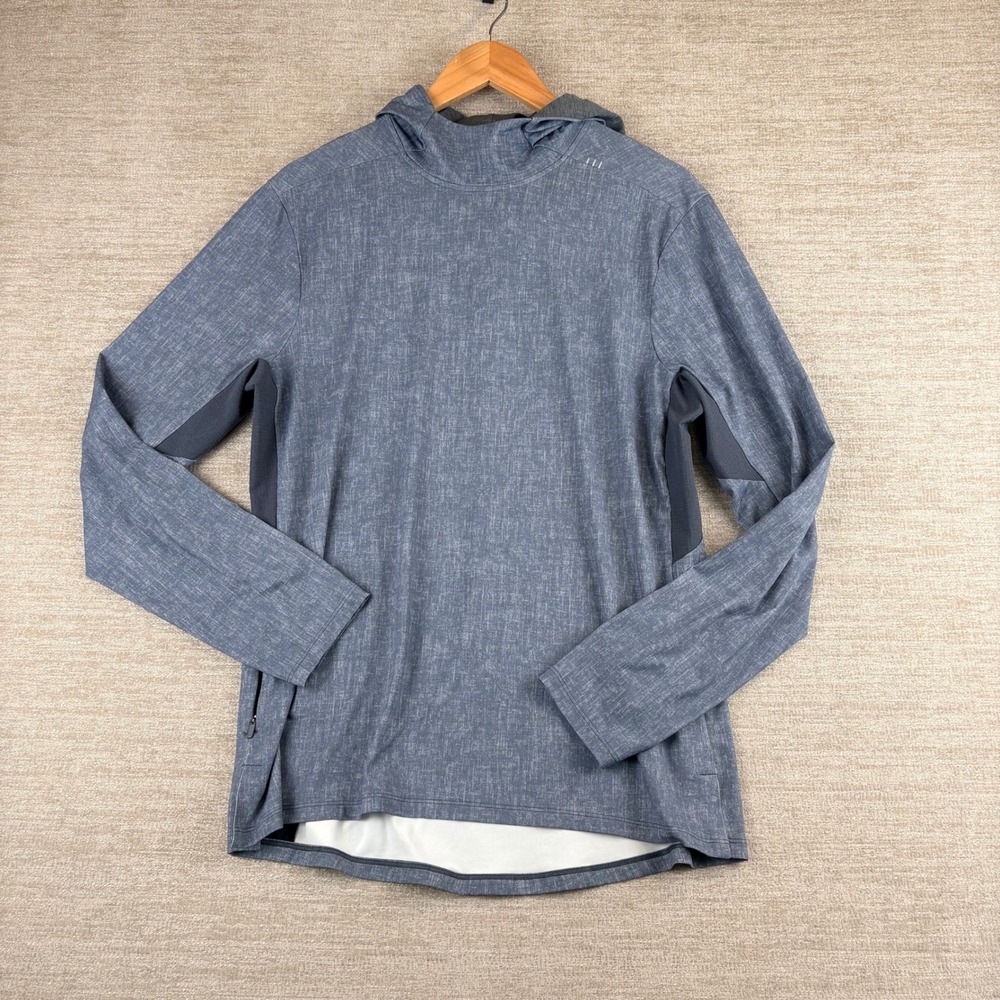 Lululemon Surge Warm Hoodie Mens M Blue Heathered EUC Athletic Running Techwear